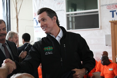 Lt. Governor Gavin Newsom at a recent graduation with his new RichmondBUILD jacket!