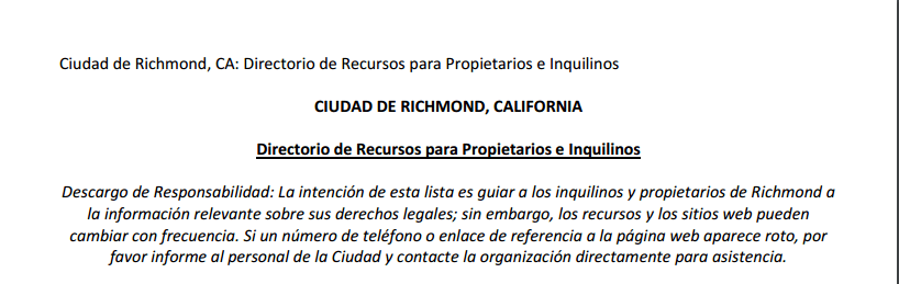 Resources Directory Spanish