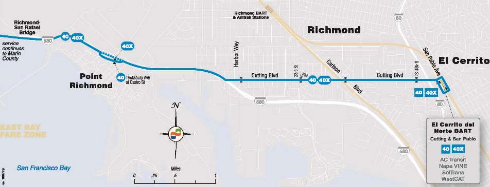 Map of Richmond GGT Bus Service