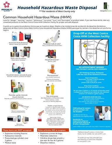Residential Household Hazardous Waste Disposal Guide
