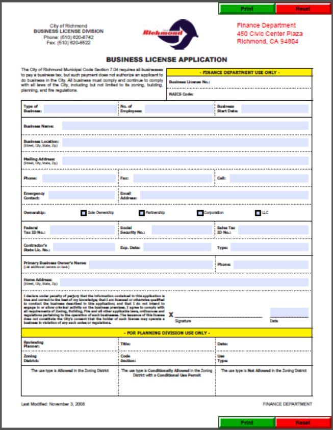 Business License Application