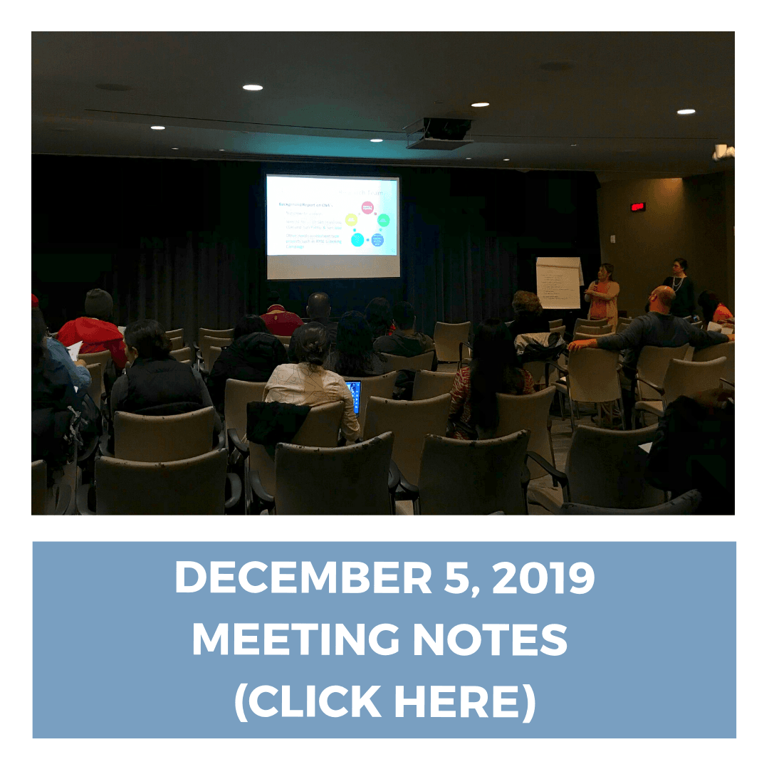 Service Provider Working Group meeting notes - December 5, 2019
