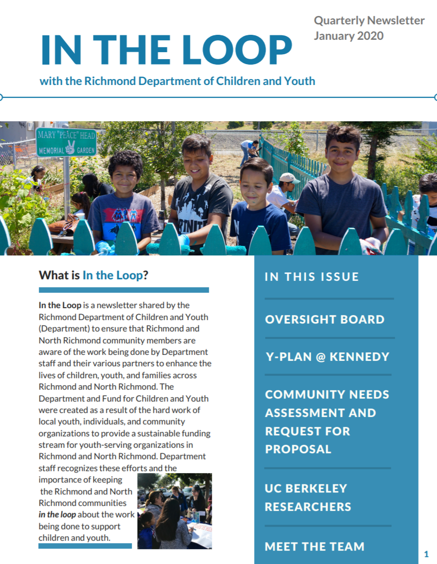 Newsletter for In the Loop - January 2020