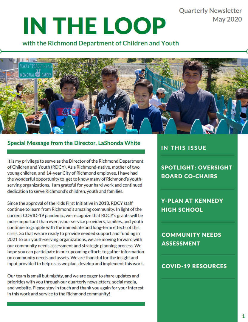 Newsletter for In the Loop - May 2020