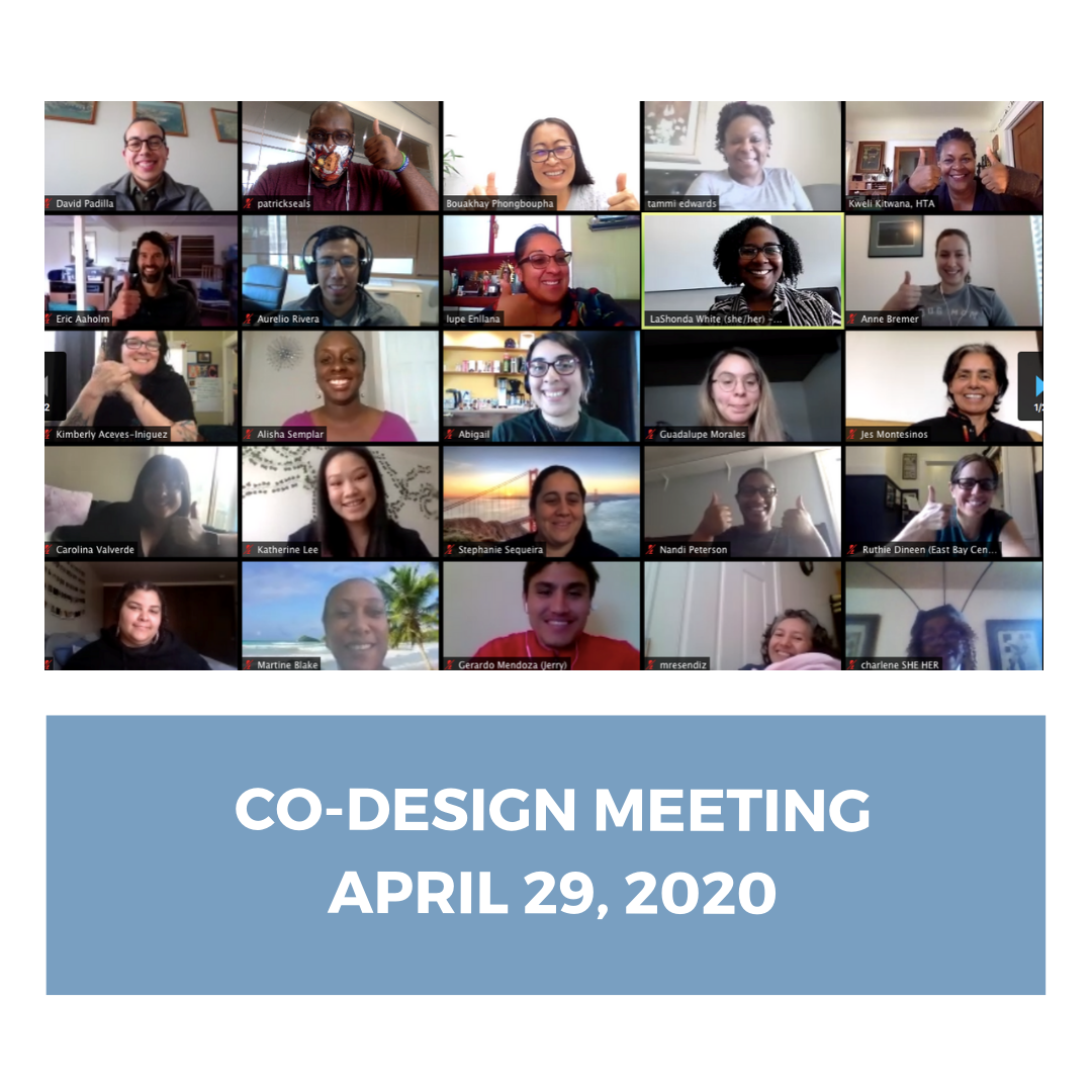 Co-Design Zoom Meeting Community blog #1 - April 29, 2020