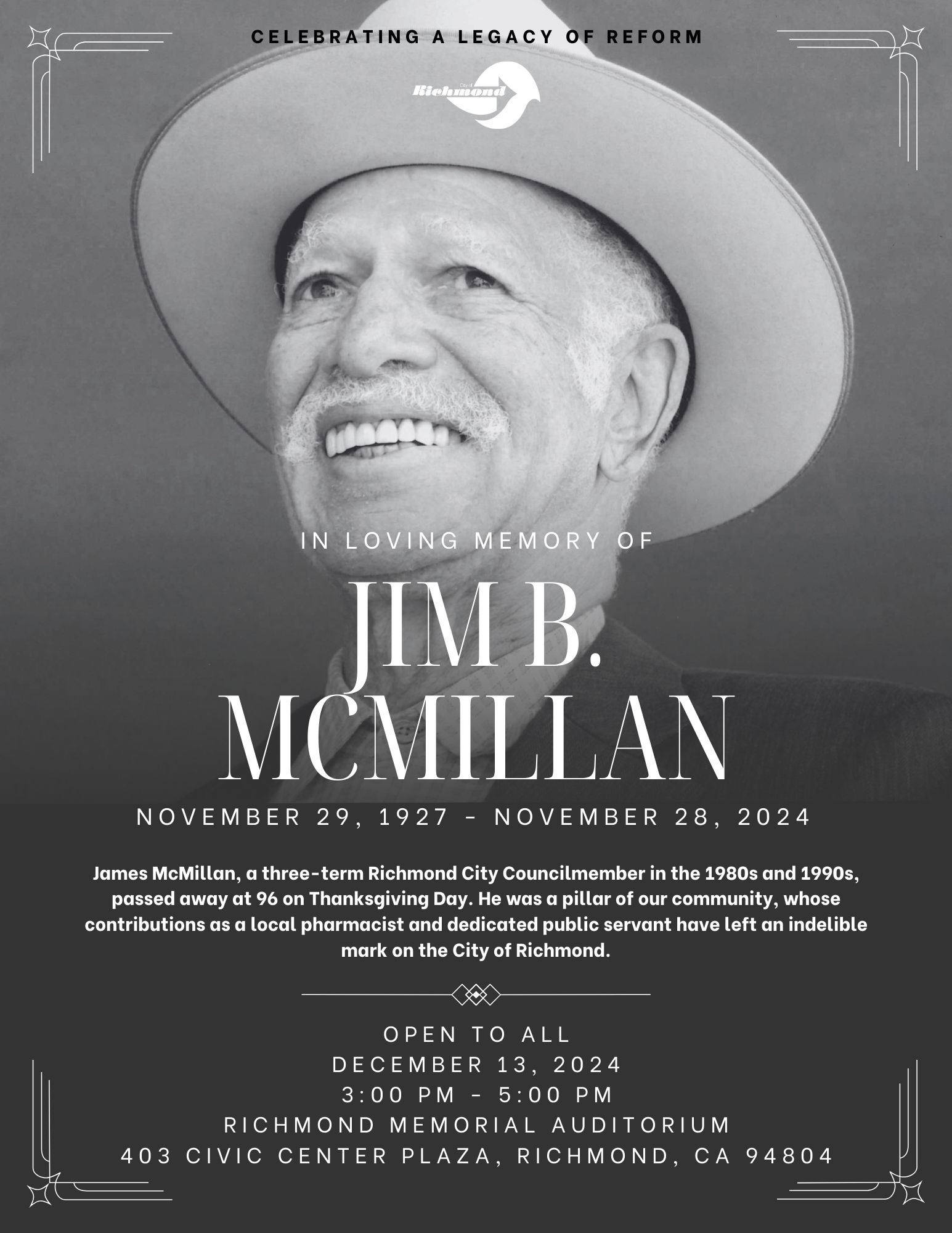 Flyer of Jim McMillan memorial 