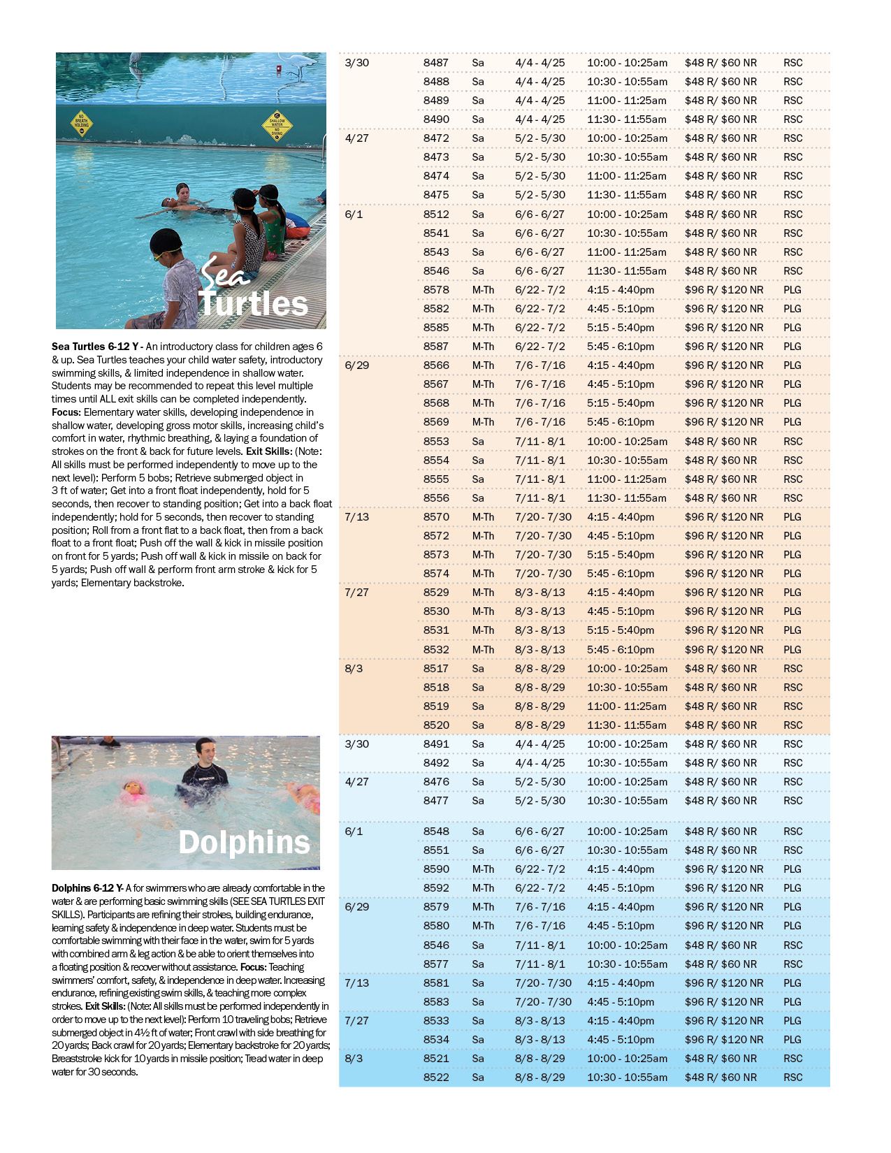 Aquatics swimming lessons - Page 2
