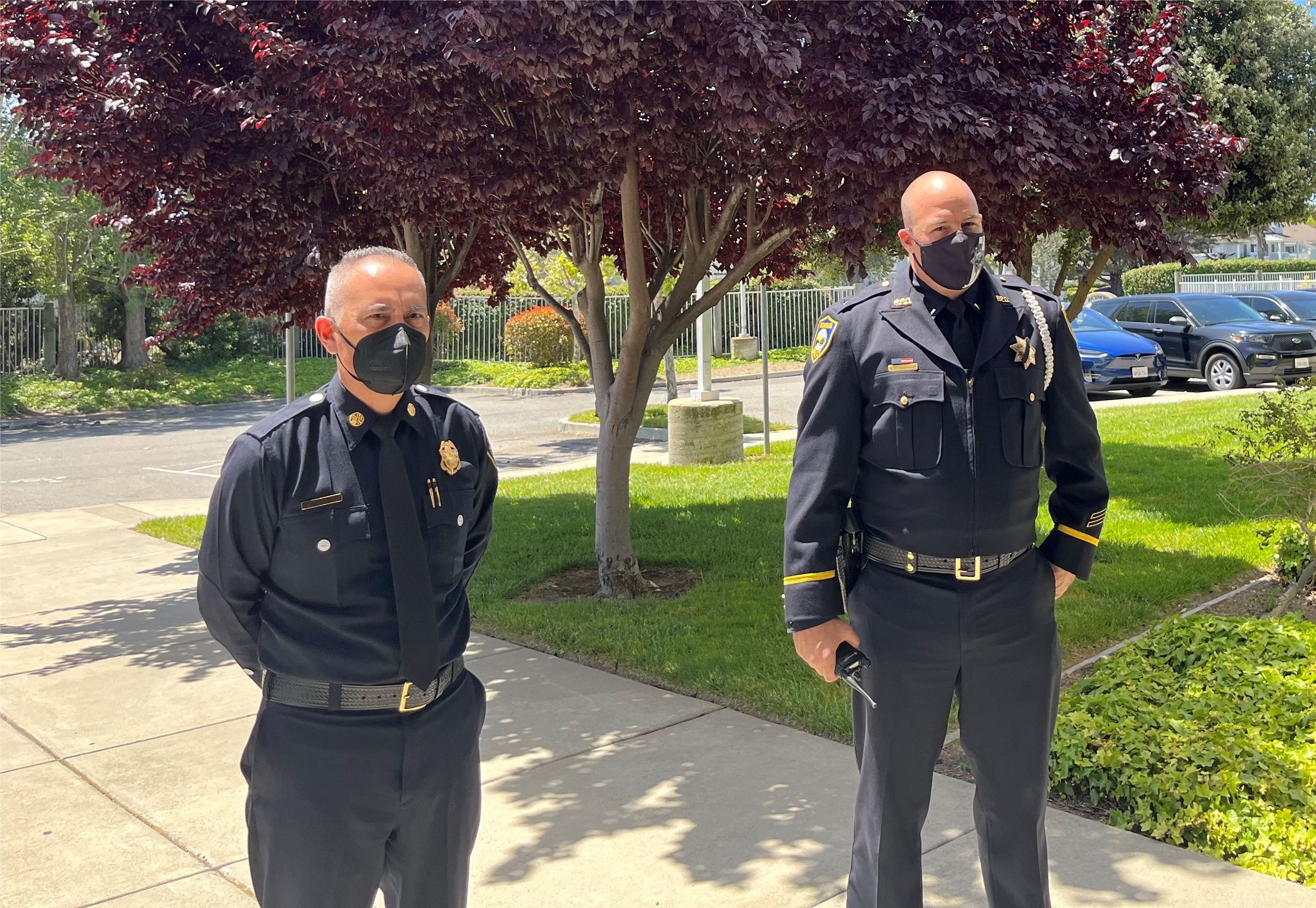 Fire Chief Montoya with Police Officer Lt. Stonebraker