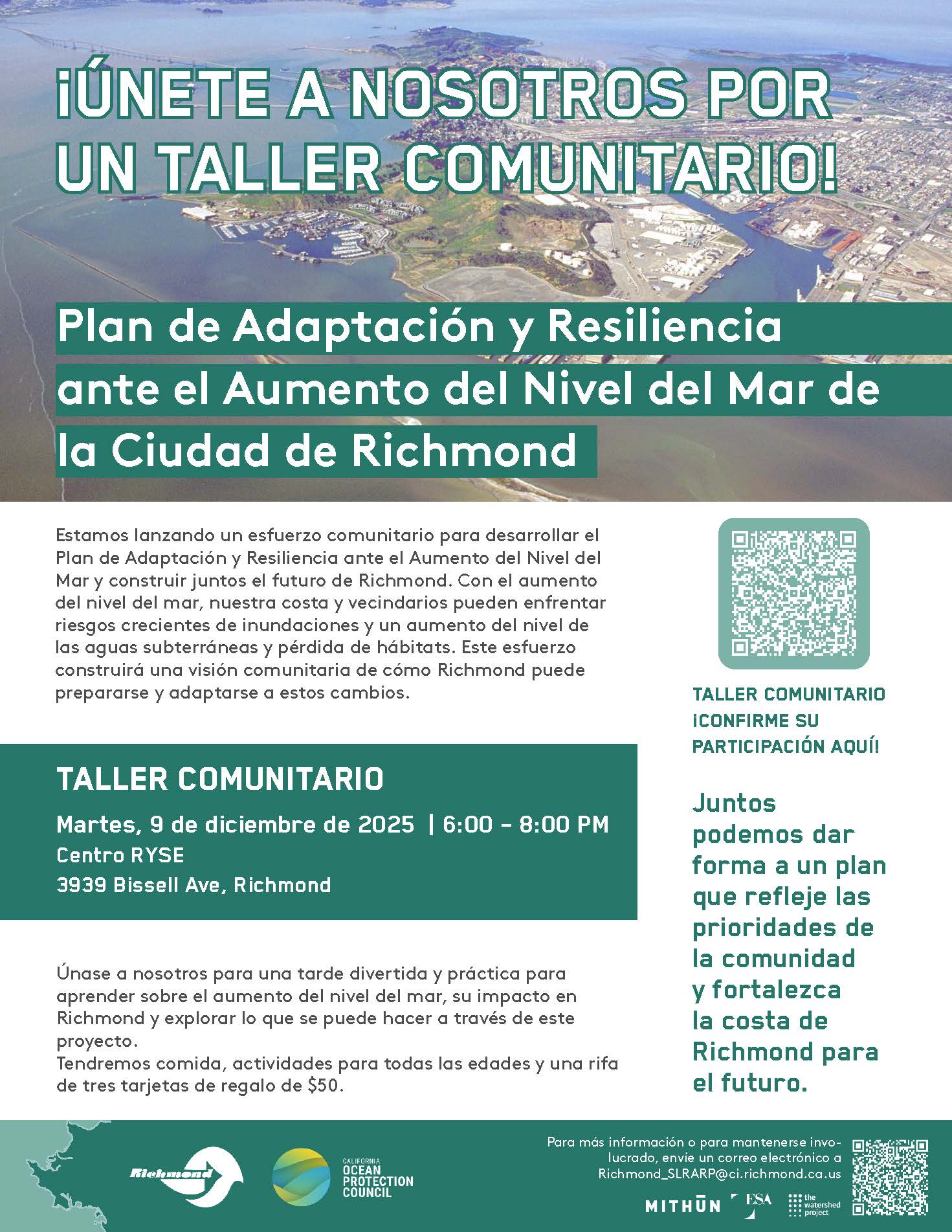 Richmond Sea Level Rise Plan_Community Workshop Flyer_Spanish