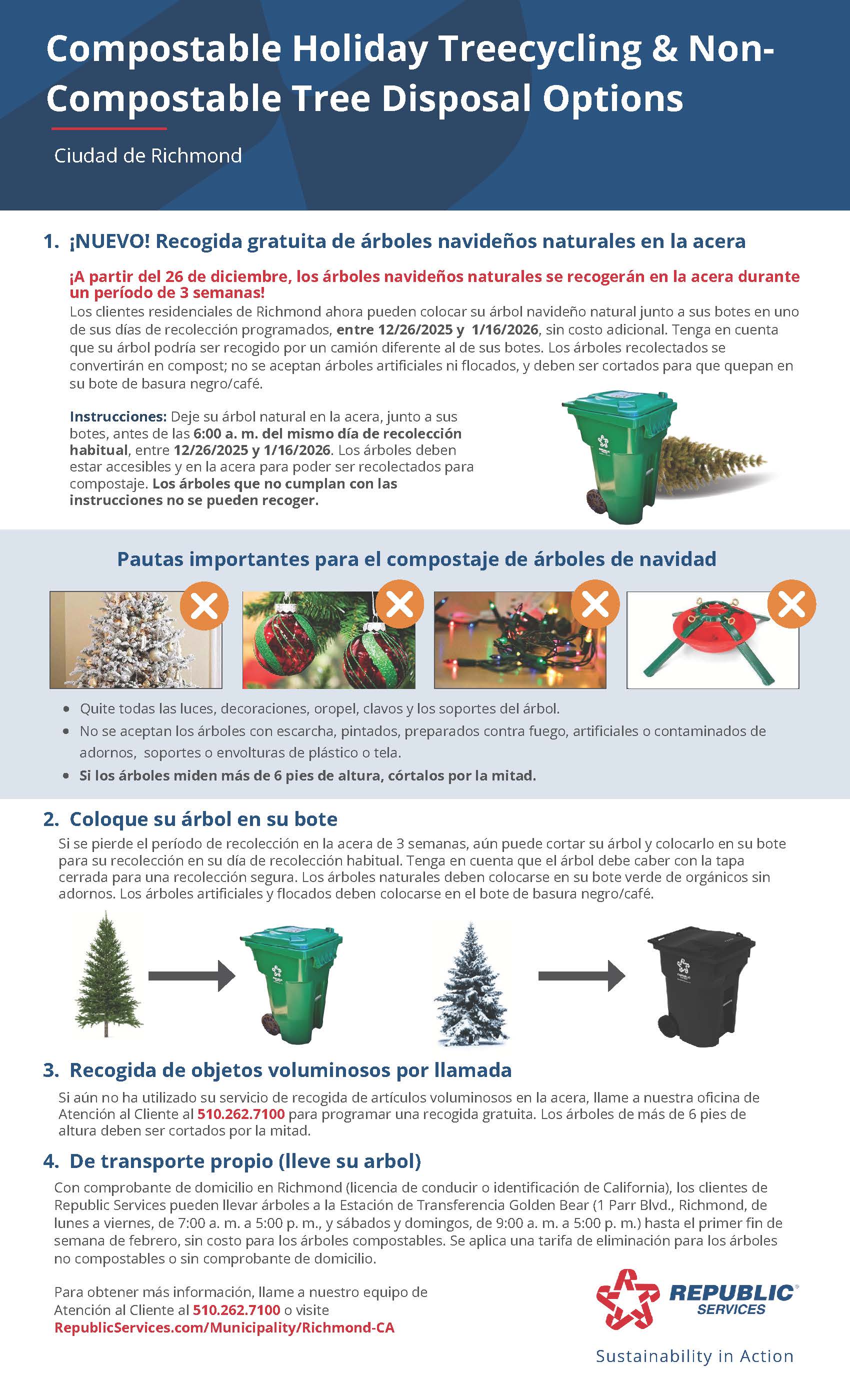 Richmond 2025 Holiday Tree Disposal Options Spanish