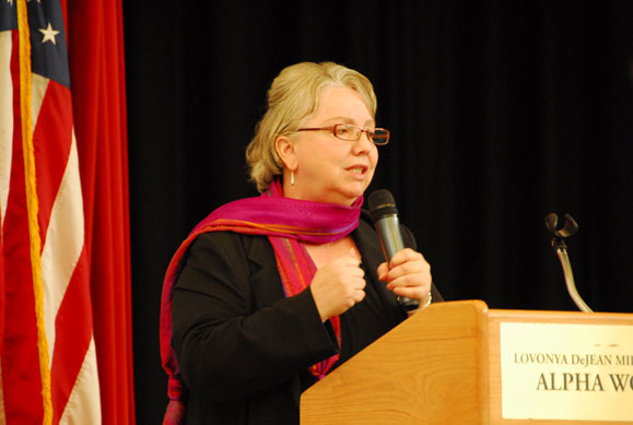 Mayor McLaughlin at podeum