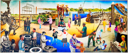 Photo of the Bermuda Room Mural in City Hall