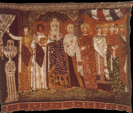Picture of Empress Ann and Her Court on Cotton Broadcloth