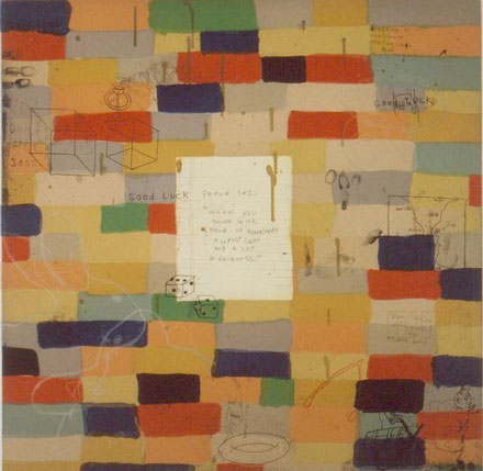 Colored Picture with a Piece of Paper in the Middle 