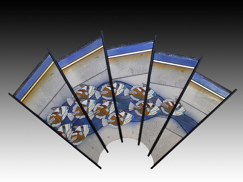 Picture of Ceramic Tiles on Wood of A Large Tiggerfish Fan