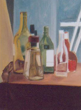 Colorful Painting of Bottles